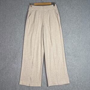 Pact Beige 100% Organic Cotton High Waisted Wide Leg Sweatpants Size Small